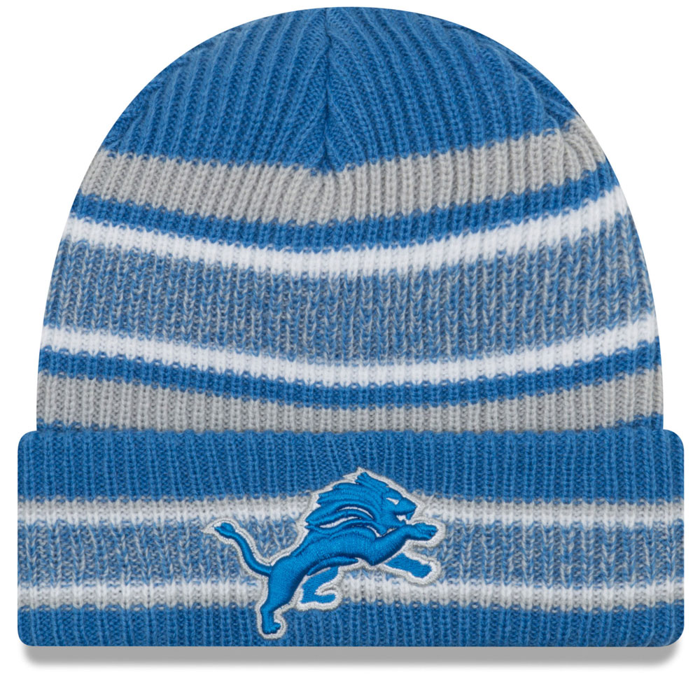 Men's Detroit Lions New Era Blue Prime Cuffed Knit Hat