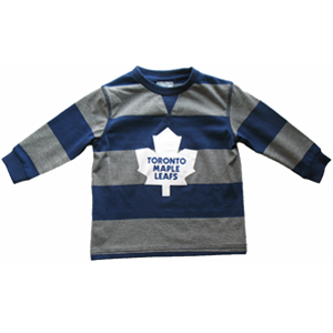 Toronto Maple Leafs Youth Rugby Stripe Long Sleeve T-Shirt by Mighty Mac
