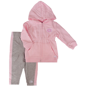 Montreal Canadiens Toddler Girls Pink Full-Zip Fleece Hooded Sweatshirt & Pants Set by Mighty Mac