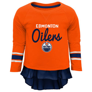 Edmonton Oilers Toddler Girls Show Off Long Sleeve Top and Leggings Set by Outerstuff